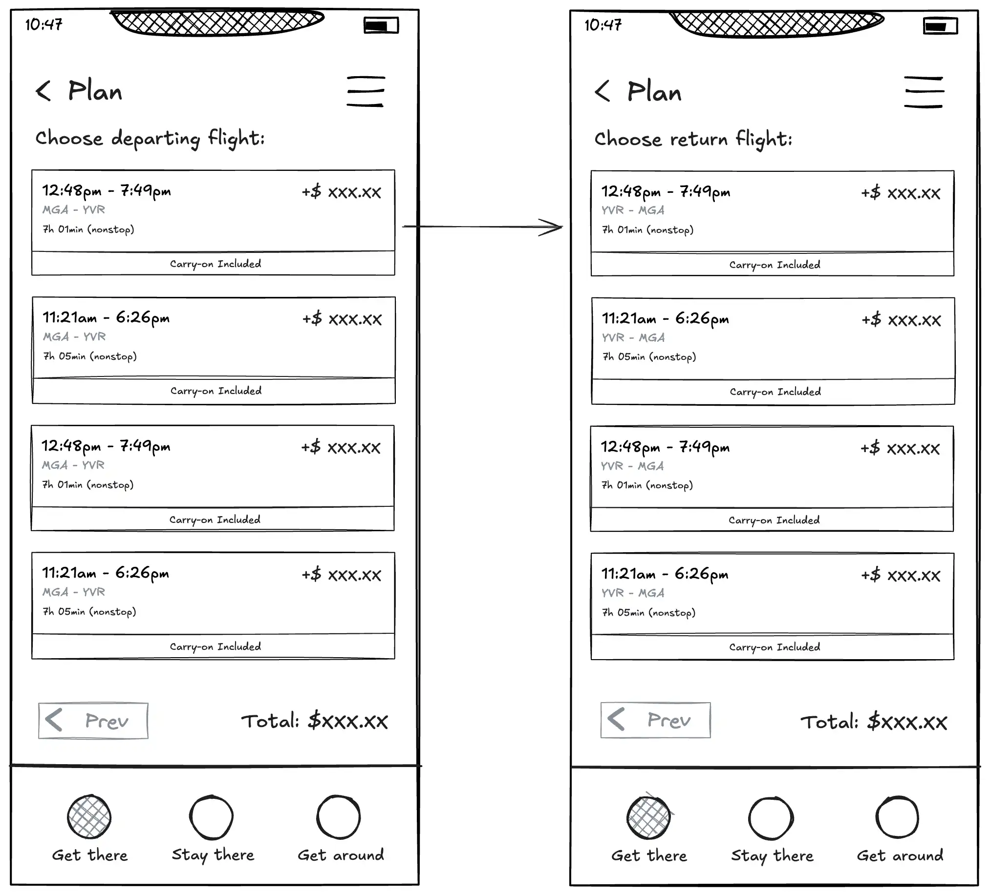 User-flow - Flight picker