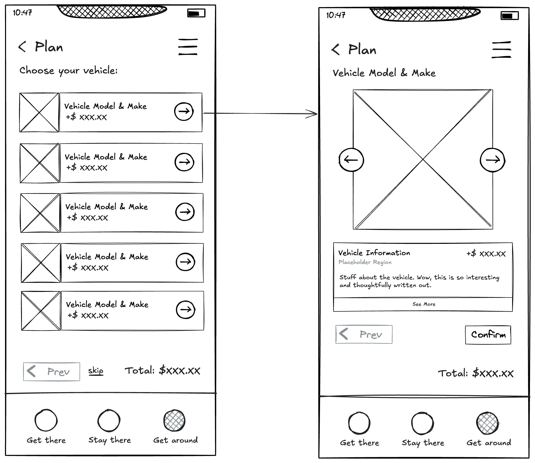 User-flow - Vehicle picker